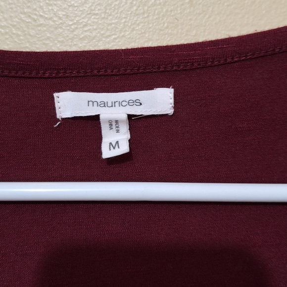 Maurices Happy Holla Days Burgundy Long Sleeve Tunic - Picture 4 of 6